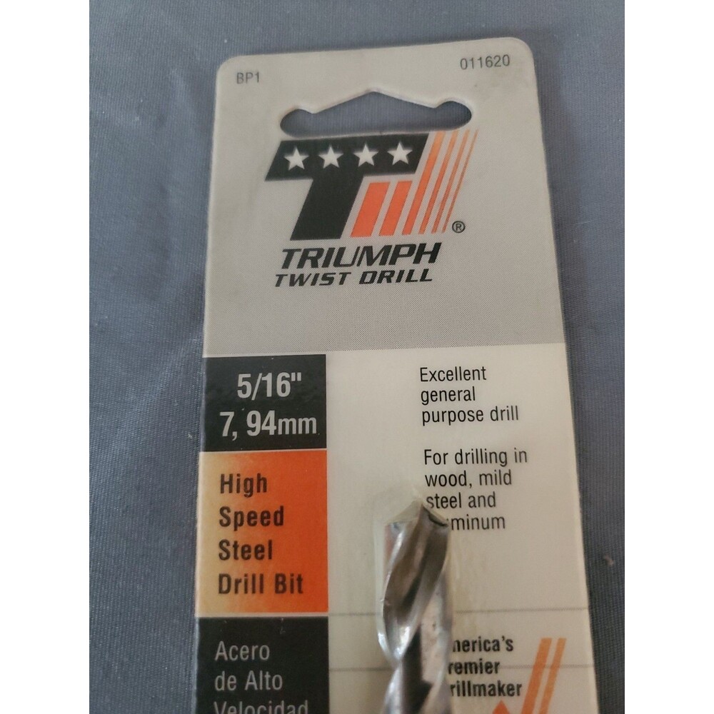 New Triumph Twist Drill 5/16” #011620 Sealed NOS USA Made High Speed Bit - Picture 2 of 13